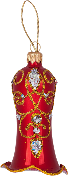 Изображение Колокольчик Вензель 8,2см стекло Ёлочка С2183 Клинская игрушка к/у, 1 шт