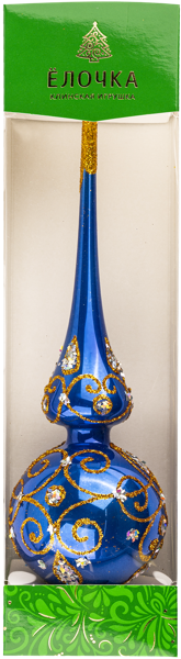 Изображение Верхушка Вензель стекло Ёлочка с2148 Клинская игрушка к/у, 1 шт