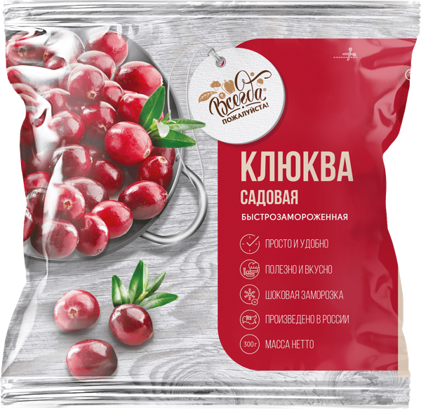 Изображение Ягоды замороженные Всегда пожалуйста клюква садовая ЭкоРесурс м/у, 300 г