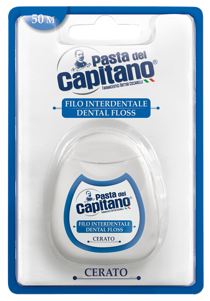 Изображение Зубная нить вощеная 50м Дель капитано плоская Фармасьютичи п/у, 1 шт