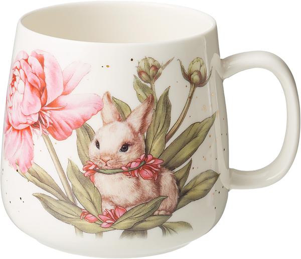 Изображение Кружка 400мл Лефард кролик розовый пион Лефард , 1 шт