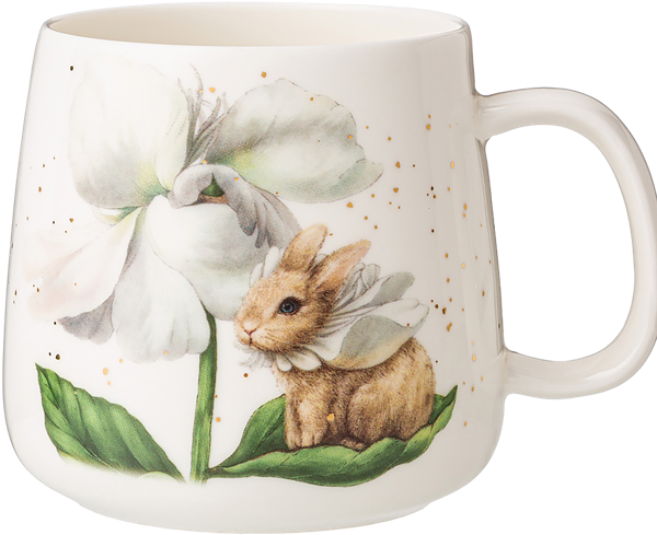 Изображение Кружка 400мл Лефард кролик белый пион Лефард к/у, 1 шт