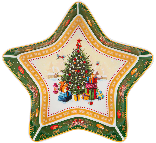 Изображение Блюдо 17,5см звезда Лефард елка зеленая фарфор Лефард , 1 шт