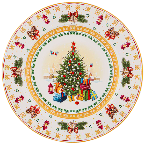 Изображение Тарелка 27см обеденная Лефард елка кремовая фарфор Лефард , 1 шт
