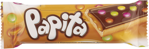 Изображение Печенье в молочном шоколаде Папита карамель драже Шолен м/у, 33 г