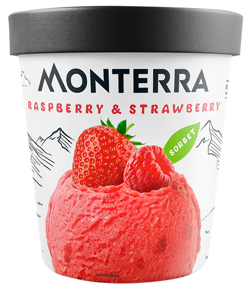Изображение Сорбет Монтерра малина клубника Фронери Рус к/у, 306 г