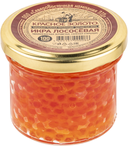 Изображение Икра зернистая Красное Золото лососевая ГК КЗ ООО с/б, 100 г