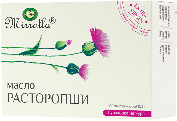 Изображение Масло расторопши Миролла в капсулах 0,3г Миролла кор, 100 шт