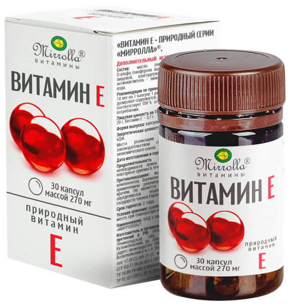Изображение Комплекс витаминный Миролла витамин Е Миролла кор, 30 шт