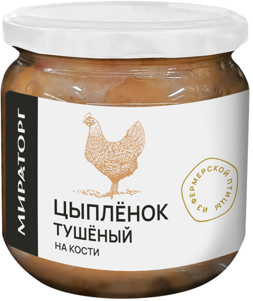 Изображение Цыпленок Мираторг тушеный Брянская МК с/б, 350 г