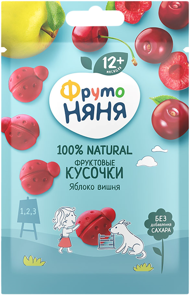 Изображение Фруктовые кусочки с 12 мес Фрутоняня яблоко вишня Прогресс м/у, 15 г