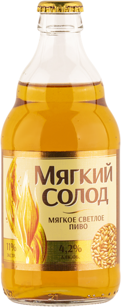 Изображение Пиво светлое Лагер 4,2% Мягкий солод Завод Трехсосенский с/б, 0,45 л