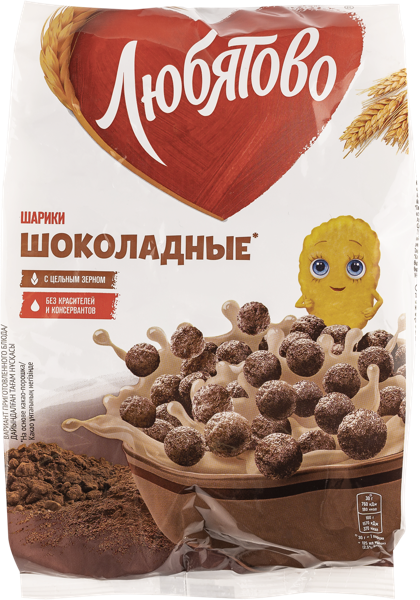 Изображение Готовый завтрак Любятово шоколадные шарики Келлогг Рус м/у, 200 г