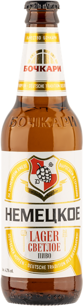 Изображение Пиво светлое Лагер 4,2% Немецкое Бочкаревский ПЗ с/б, 0,44 