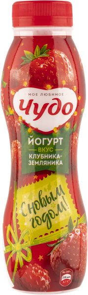 Изображение Йогурт 1,9% питьевой Чудо клубника земляника ВБД п/б, 260 мл