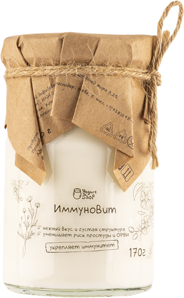 Изображение Йогурт 3,2% без сахара Йогурт Шоп иммуновит Йогурт шоп с/б, 170 г
