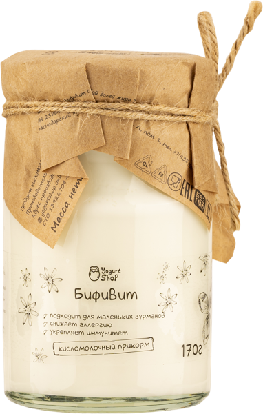 Изображение Йогурт 3,2% без сахара Йогурт Шоп бифивит Йогурт шоп с/б, 170 г
