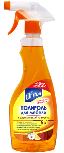 Изображение Полироль для мебели и дерева Чиртон чистка и обработка Альфатехформ ООО ж/б, 500 мл