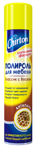 Изображение Полироль антипыль для мебели Чиртон классик с воском Аэрозоль Новомоссковск ООО ж/б, 300 мл
