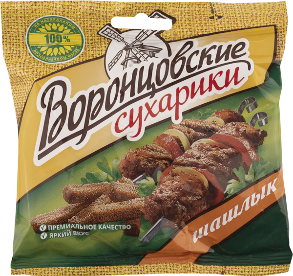 Изображение Сухарики ржано-пшеничные Воронцовские шашлык РусКо м/у, 80 г