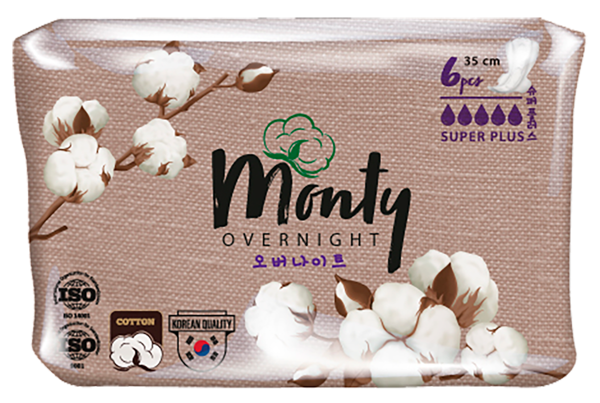 Изображение Прокладки ночные Монти ультра софт 35см Джи Ти Пэйпа м/у, 6 шт