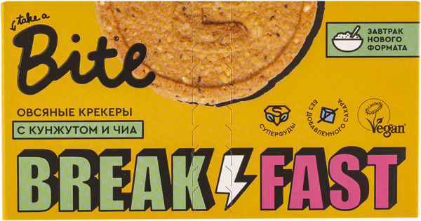 Изображение Крекер овсяный без сахара Байт кунжут чиа Биофудлаб кор, 200 г