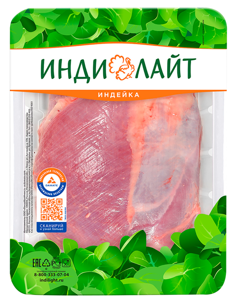 Изображение Птица охлажденная Индейка Индилайт филе бедра ПензаМолИнвест лоток, 400 г