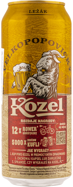 Изображение Пиво светлое Лагер 4,6% Велкопоповицкий Козел Компания Пивоварска СА ж/б, 0,5 л