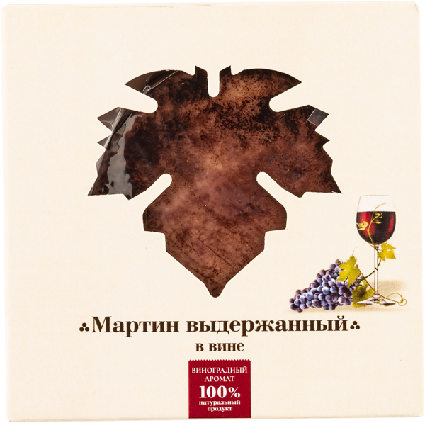 Изображение Сыр 50% полутвердый Мартин выдержанный в вине Экомир кор, 210 г