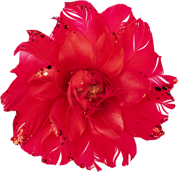 Изображение Цветок 14см на клипсе Мэджик Тайм красный из гусиного пера Феникс Презент , 1 шт