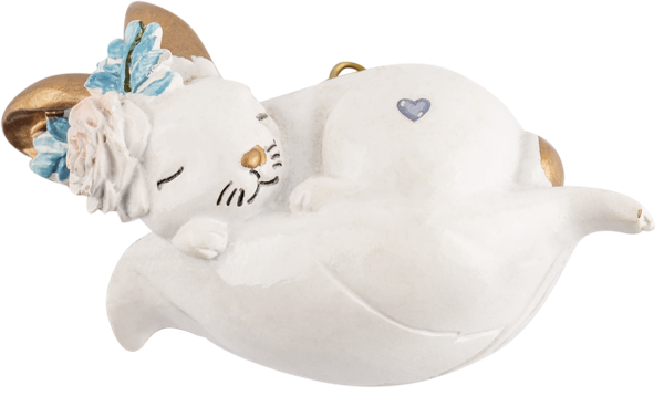 Изображение Елочное украшение 7*6,5см Мэджик Тайм белый заяц на перышке Феникс Презент , 1 шт