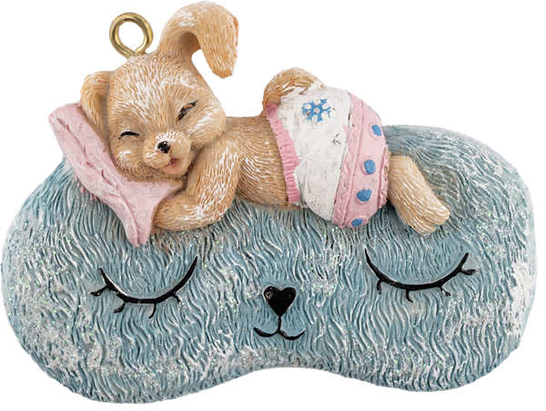 Изображение Елочное украшение 2,5*8см Мэджик Тайм спящий зайка Феникс Презент , 1 шт