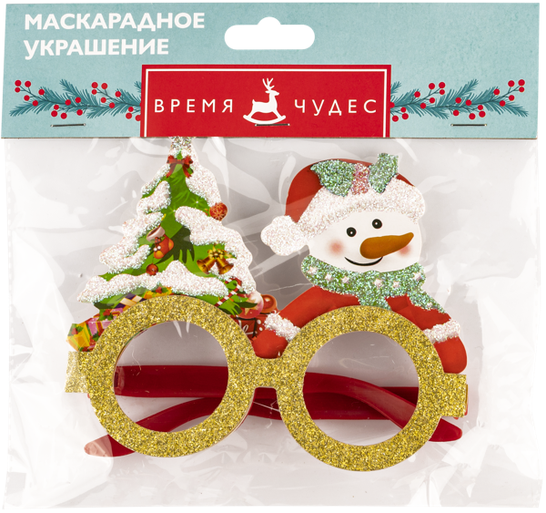 Изображение Очки карнавальные Мэджик Тайм снеговик и елка Феникс Презент , 1 шт