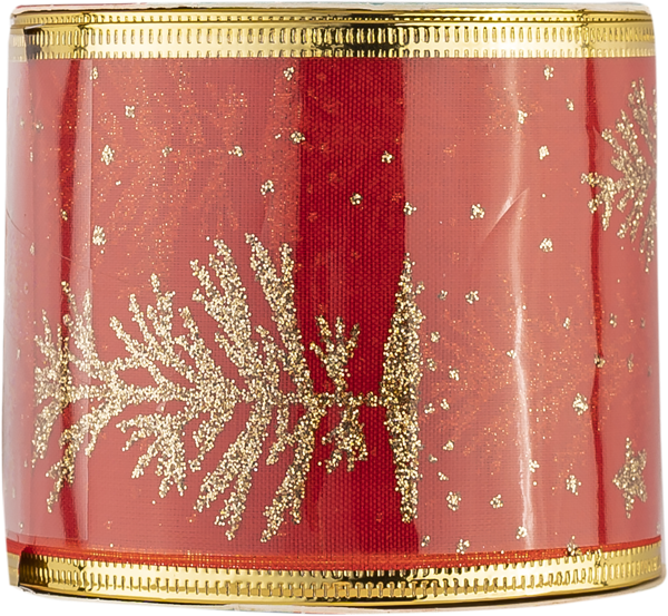 Изображение Лента 2,7м новогодняя Мэджик Тайм золотые снежинки красная Феникс Презент , 1 шт