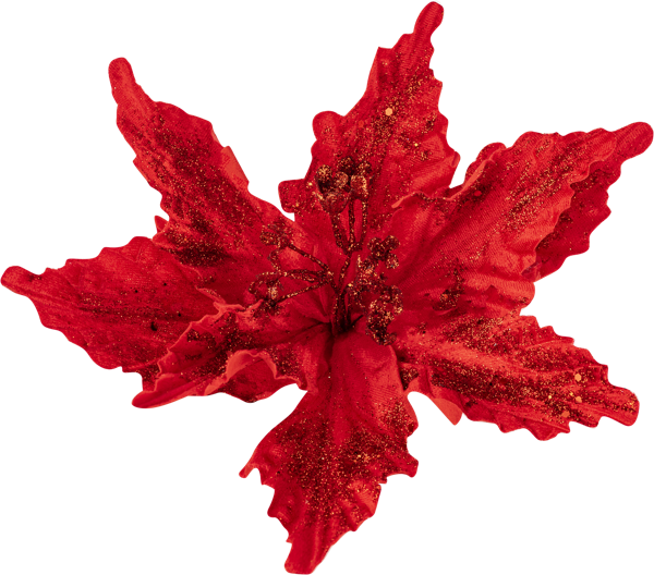 Изображение Цветок 18*26см на клипсе Мэджик Тайм красный с блестками Феникс Презент , 1 шт