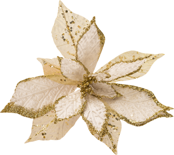 Изображение Цветок 22,5*29см на клипсе Мэджик Тайм белый с золотом Феникс Презент , 1 шт