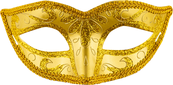 Изображение Маска карнавальная Мэджик Тайм золотая с лентой Феникс Презент , 1 шт