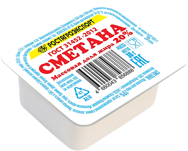 Изображение Сметана 20% Ростагроэкспорт РостАгроКомплекс дип-пот, 30 г