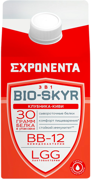 Изображение Продукт кисломолочный обогащен белком 30г Экспонента клубника киви Молочные горки т/п, 500 мл