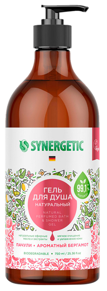 Изображение Гель для душа Синергетик БИО пачули и бергамот Синергетик п/у, 750 мл