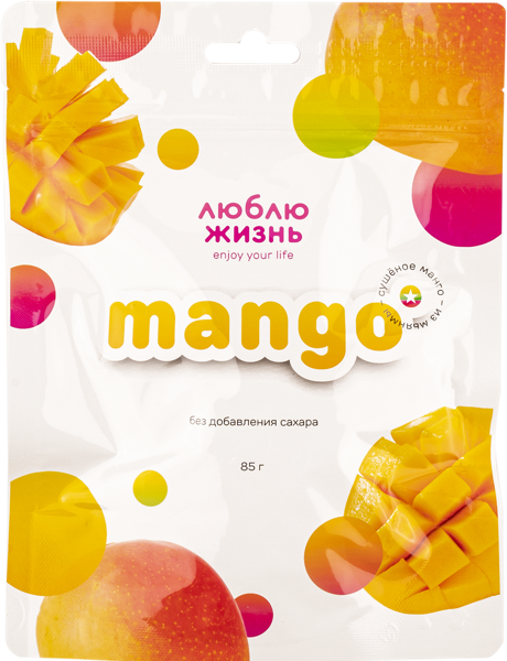 Изображение Сухофрукты натуральные Люблю Жизнь манго сушеное Эксим Пасифик м/у, 85 г