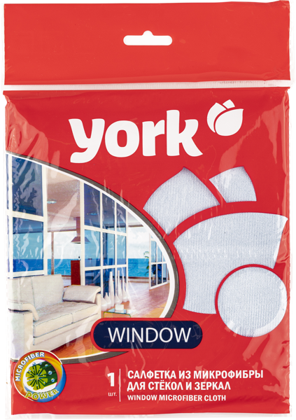Изображение Салфетка 30*30см для окон Йорк микрофибра Йорк м/у, 1 шт