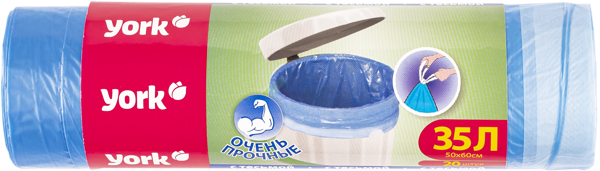 Изображение Мешки для мусора 35л Йорк с тесьмой очень прочные Йорк , 20 шт