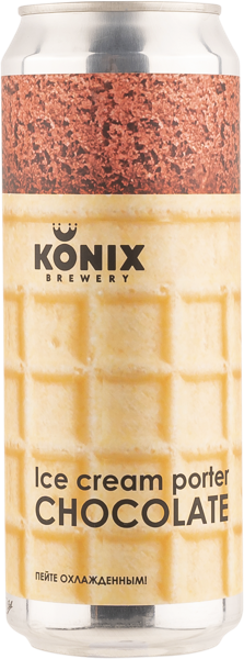 Изображение Пивной напиток темное 7,0% н/ф Коникс портер мороженое шоколад АО "Визит" ж/б, 0,45 л
