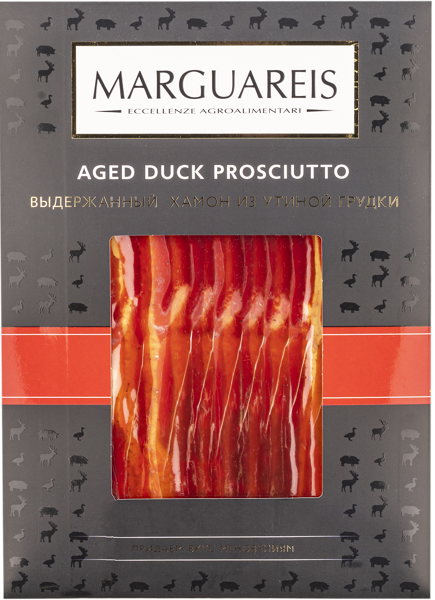 Изображение Мясо утки сыровяленое нарезка Маргуарис хамон из грудки Ремма Трейд карт/уп, 60 г