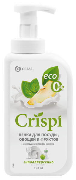 Изображение Пенка для мытья посуды Криспи БИО сок груши и базилик Грасс п/у, 550 мл