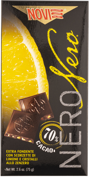 Изображение Шоколад горький 70% Нови неро лимон имбирь Эла Дюфур кор, 75 г