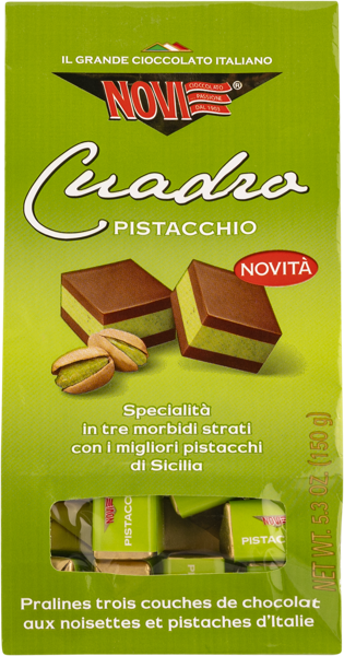 Изображение Конфеты в шоколаде Нови Квадро пралине с фисташкой Эла Дюфур м/у, 150 г