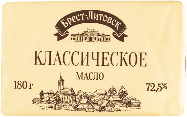 Изображение Масло 72,5% сливочное Брест-Литовск классическое Савушкин продукт м/у, 180 г