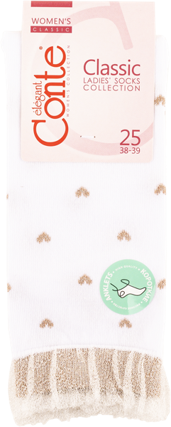 Изображение Носки размер 25 женские Конте 20С-105СП белые воздушные Конте СПА к/у, 1 пара
